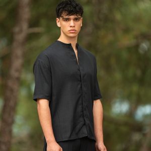 Πουκάμισο Twin Black 04-029C μαύρο