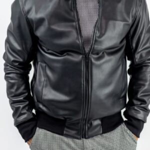Twin Black jacket δερματίνη